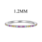 [Clover Jewelry]Ornate Colorful Round Cut Tennis Ring