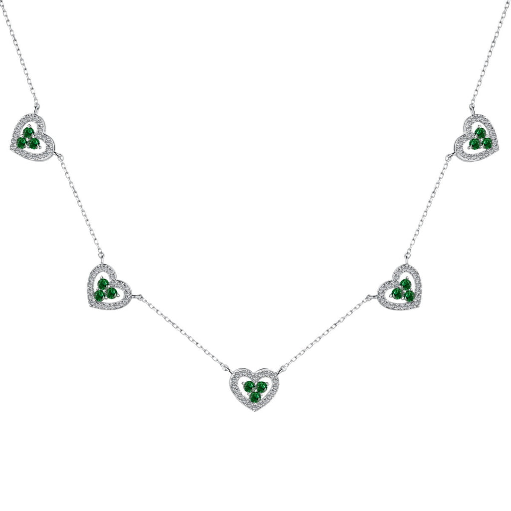 [Klee Schmuck]Glitzernde Fünf-Herz-Halskette
