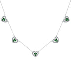 [Klee Schmuck]Glitzernde Fünf-Herz-Halskette