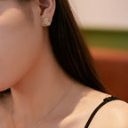 [Clover Jewelry]Aufwendige blütenförmige Liebhaberohrringe mit tropfenförmigem Schliff