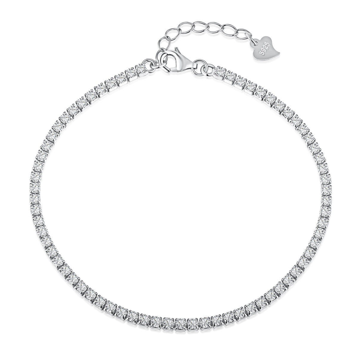 [Clover Jewelry]Funkelndes Tennisarmband mit Prinzessinnenschliff