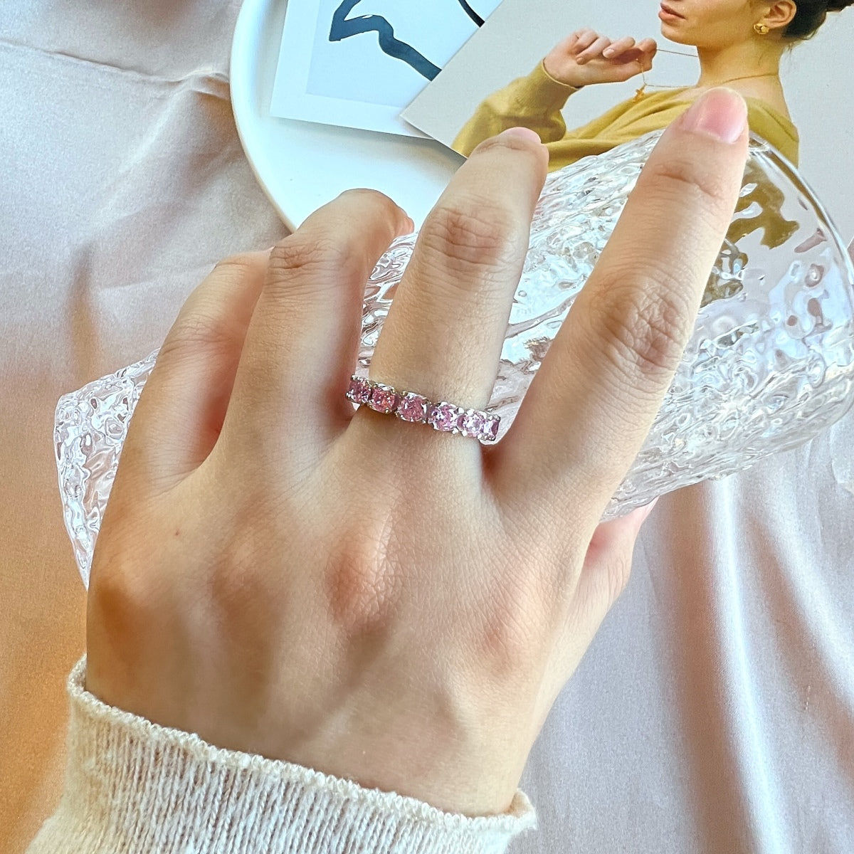 [Clover Jewelry]エタニティ ラウンドカット テニスリング