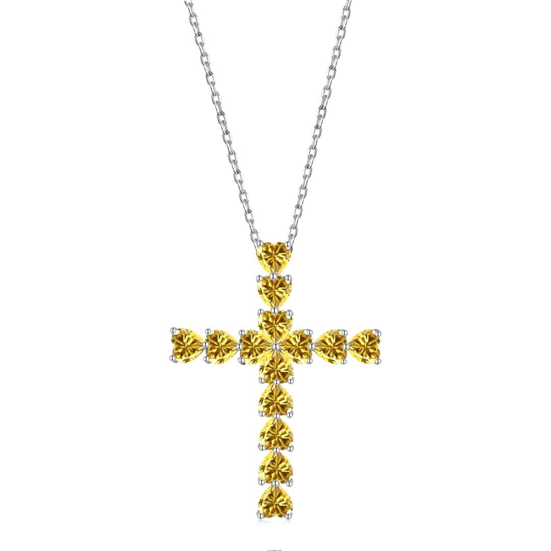 [Clover Jewelry]Funkelnde Kreuzkette