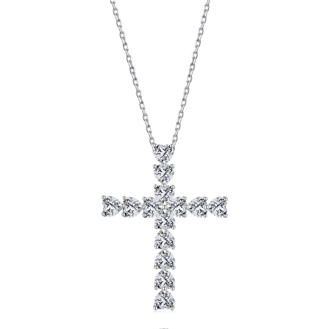 [Clover Jewelry]Funkelnde Kreuzkette