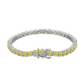 [Clover Jewelry]Ornates funkelndes rundgeschliffenes Tennisarmband