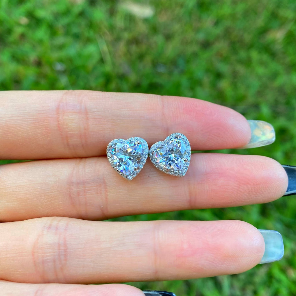 [Kleeblatt-Schmuck]Funkelnde herzförmige Ohrringe für Verliebte