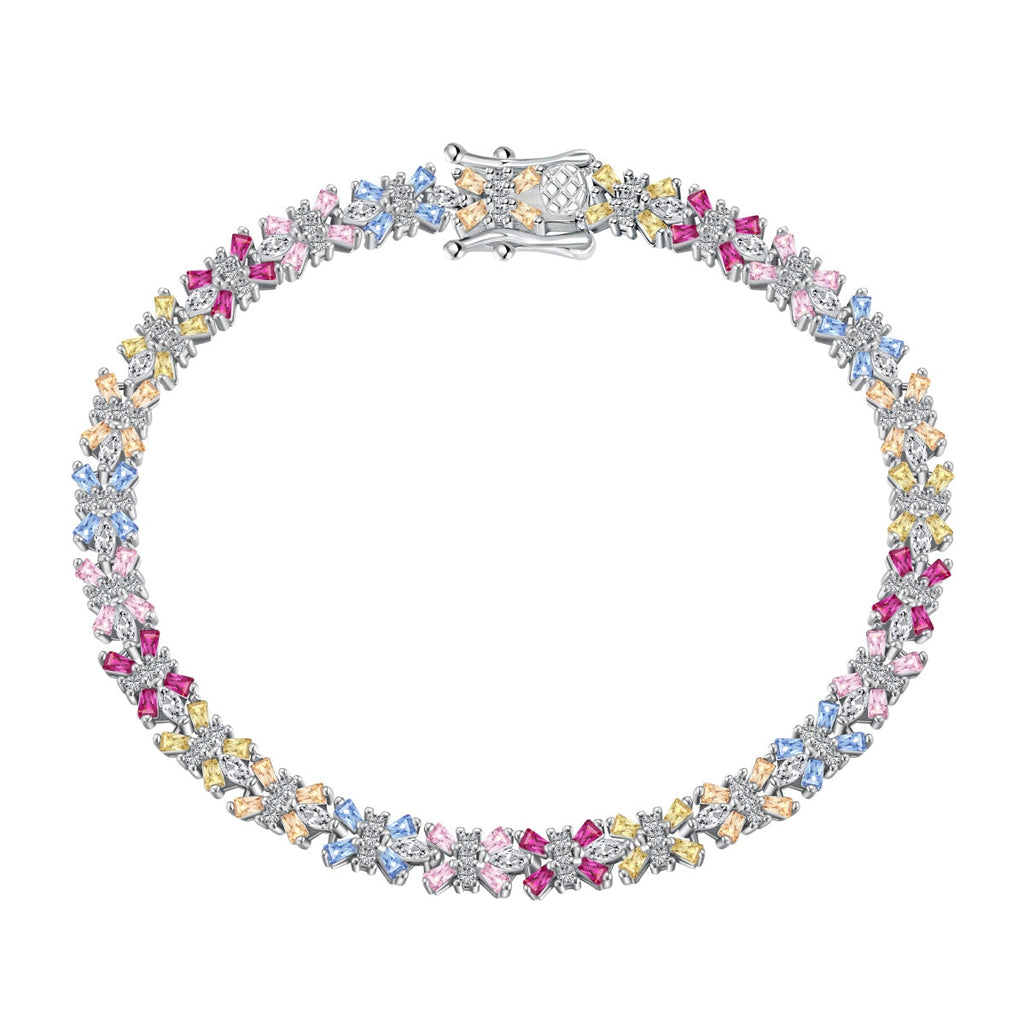 [Clover Jewelry]Radiant Colorful Emerald Cut Party Bracelet
