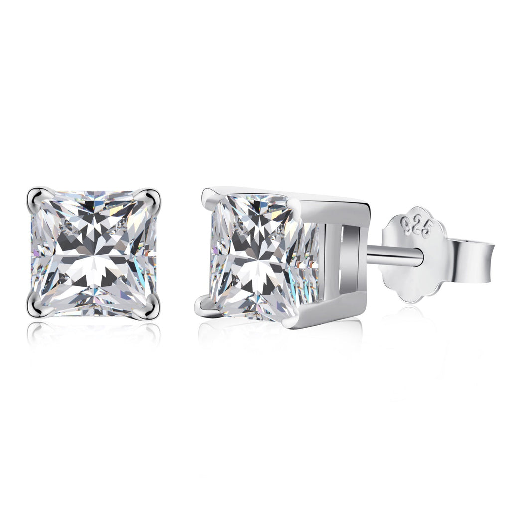 [Clover Jewelry]1,0 Karat Radiant Princess Cut Hochzeits-Ohrringe
