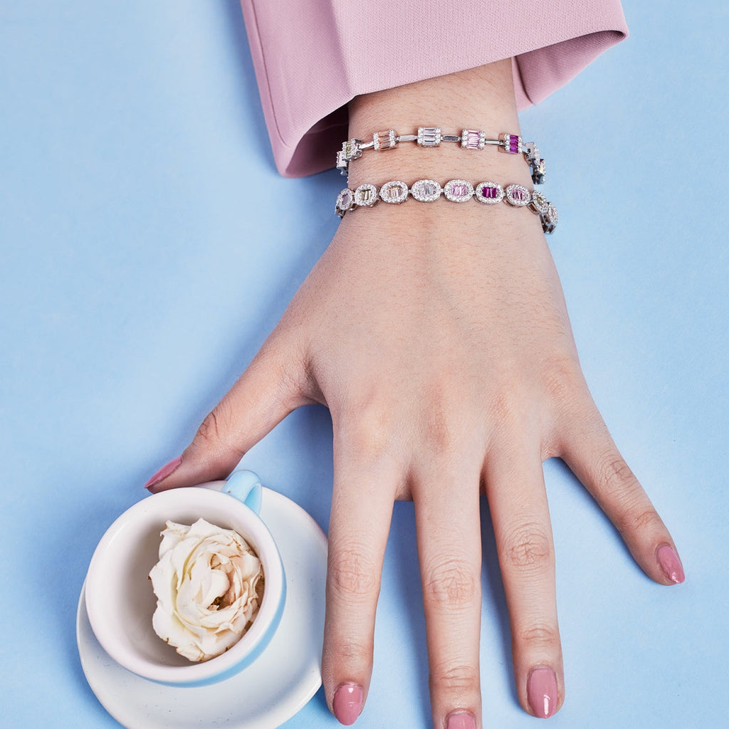[Clover Jewelry]Exquisite Ornate Emerald Cut Daily Bracelet