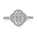 [Clover Jewelry]Four Leaf Clover Flower Design Ring