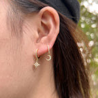 [Clover Schmuck]Stern- und Mond-Ohrringe (asymmetrisch)