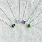 [Clover Jewelry]ラグジュアリースクエアシェイプカラフルネックレス