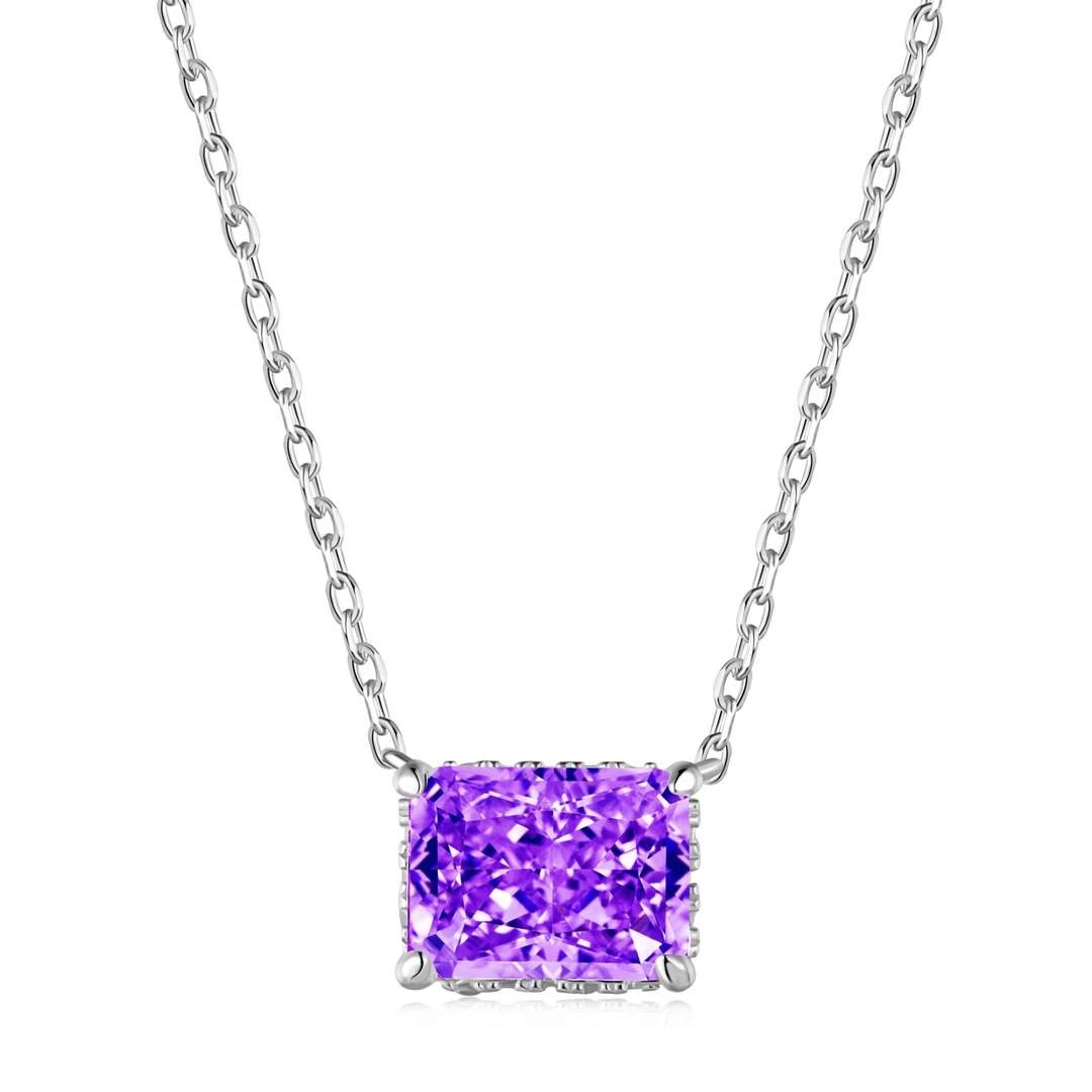 [Clover Jewelry]ラグジュアリースクエアシェイプカラフルネックレス