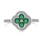 [Clover Jewelry]Four Leaf Clover Flower Design Ring