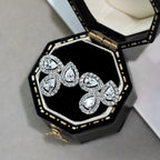 [Clover Jewelry]Aufwendige blütenförmige Liebhaberohrringe mit tropfenförmigem Schliff