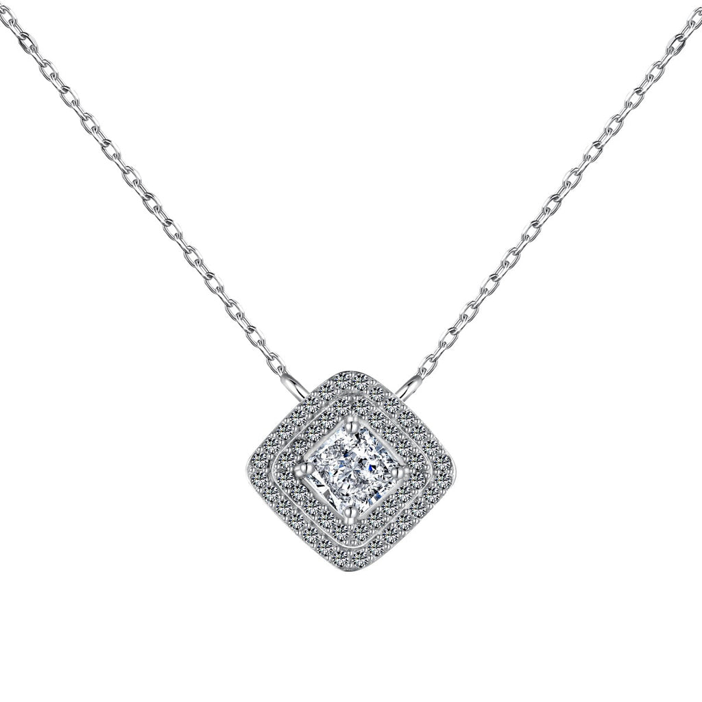 [Clover Jewelry]Sparkling Asscher Cut Necklace