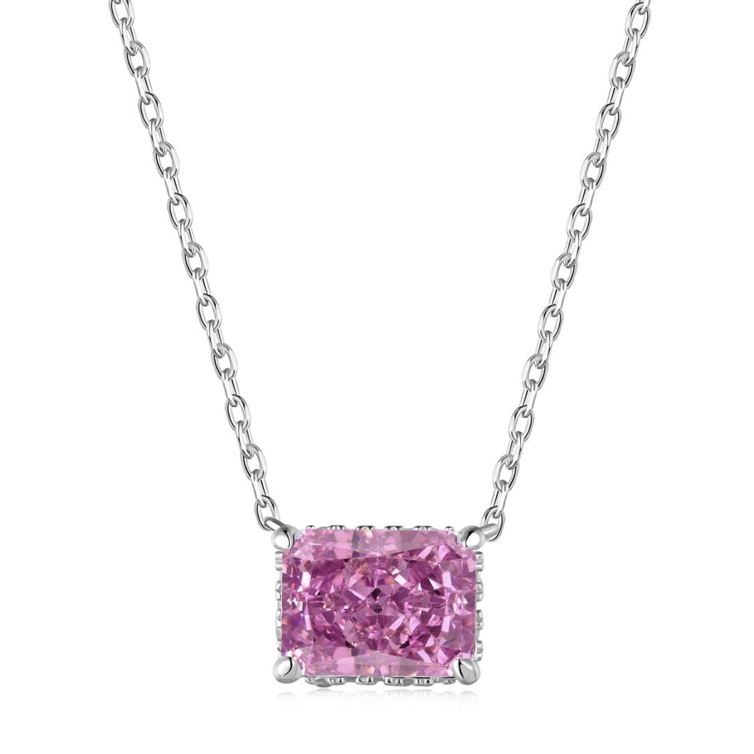 [Clover Jewelry]ラグジュアリースクエアシェイプカラフルネックレス