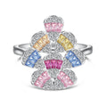 [Clover Jewelry]煌めくカラフルなウォータードロップシェイプデイリーリング