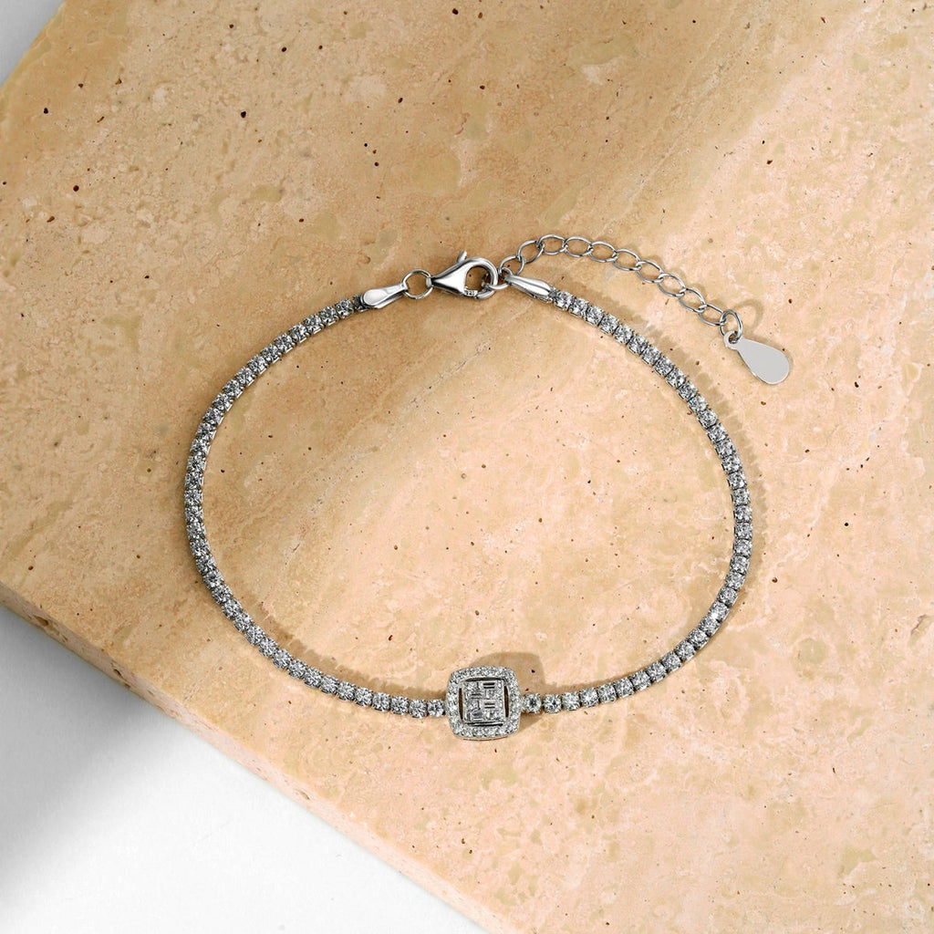 [Klee Schmuck]Luxuriöses, schillerndes quadratisches Bankettarmband