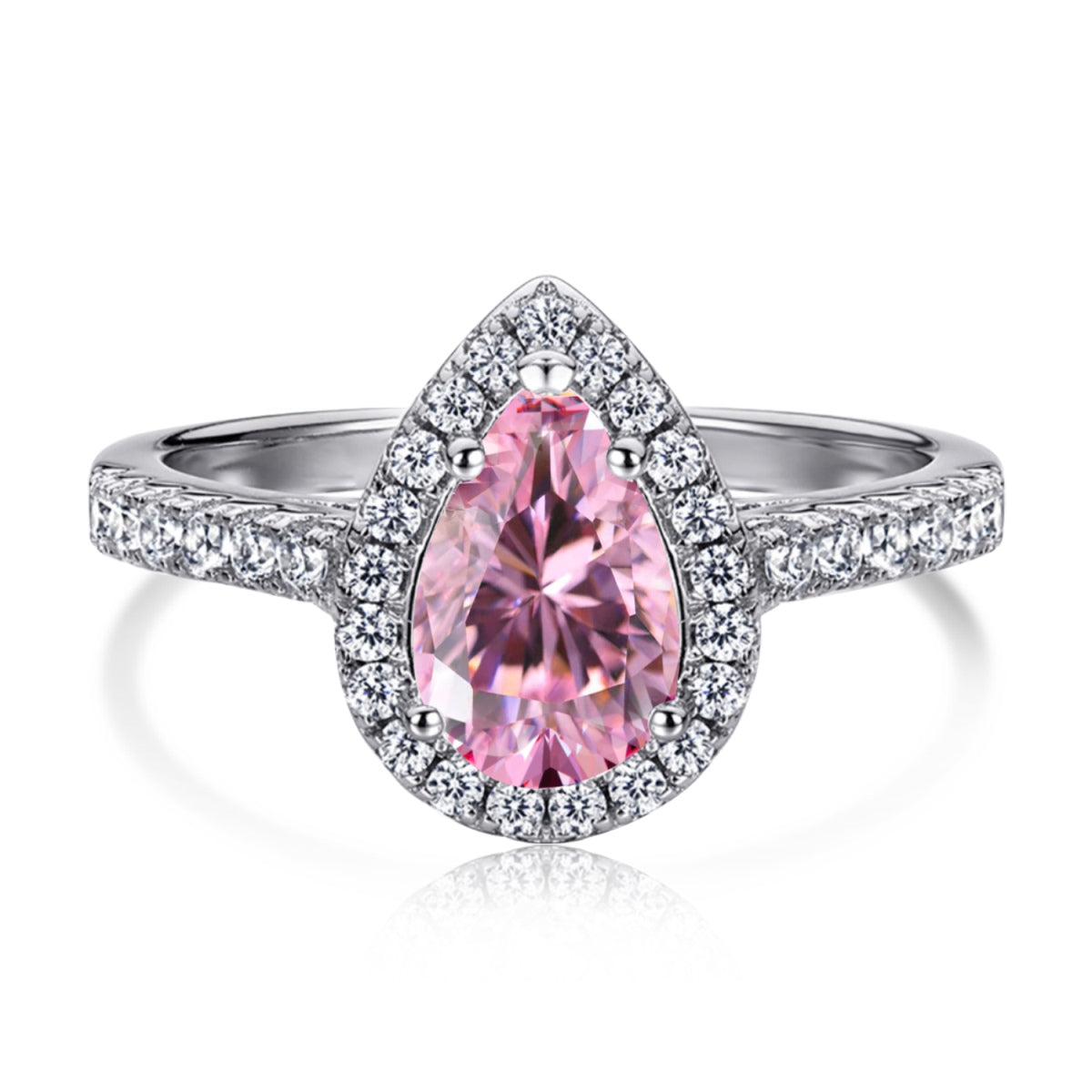 [Clover Jewelry]1.0カラット 豪華絢爛 ウォータードロップ型 結婚指輪