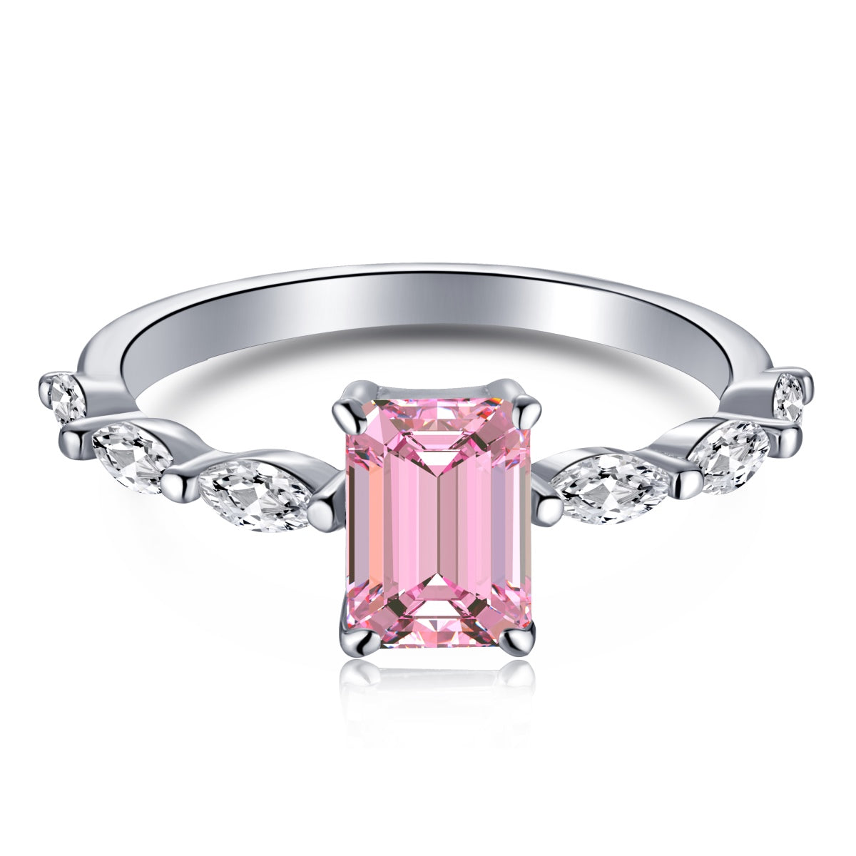 [Clover Jewelry]1.0カラット デインティ レスプレンデント ラディアントカット デイリーリング