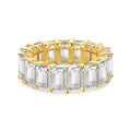 [Clover Jewelry]0.75 Karat Eleganter Tennisring mit Smaragdschliff
