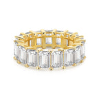[Clover Jewelry]0.75 Karat Eleganter Tennisring mit Smaragdschliff