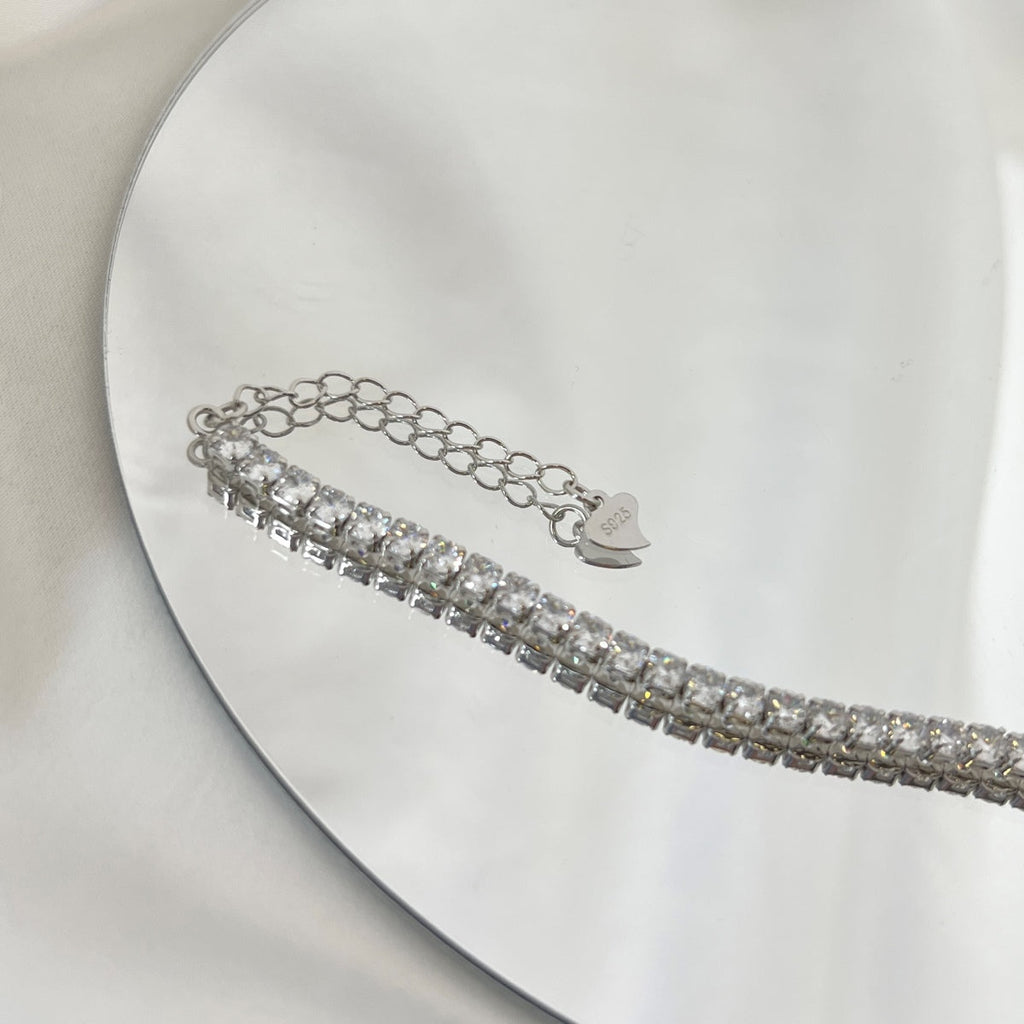 [Clover Jewelry]Funkelndes Armband mit rundem Schliff für jeden Tag