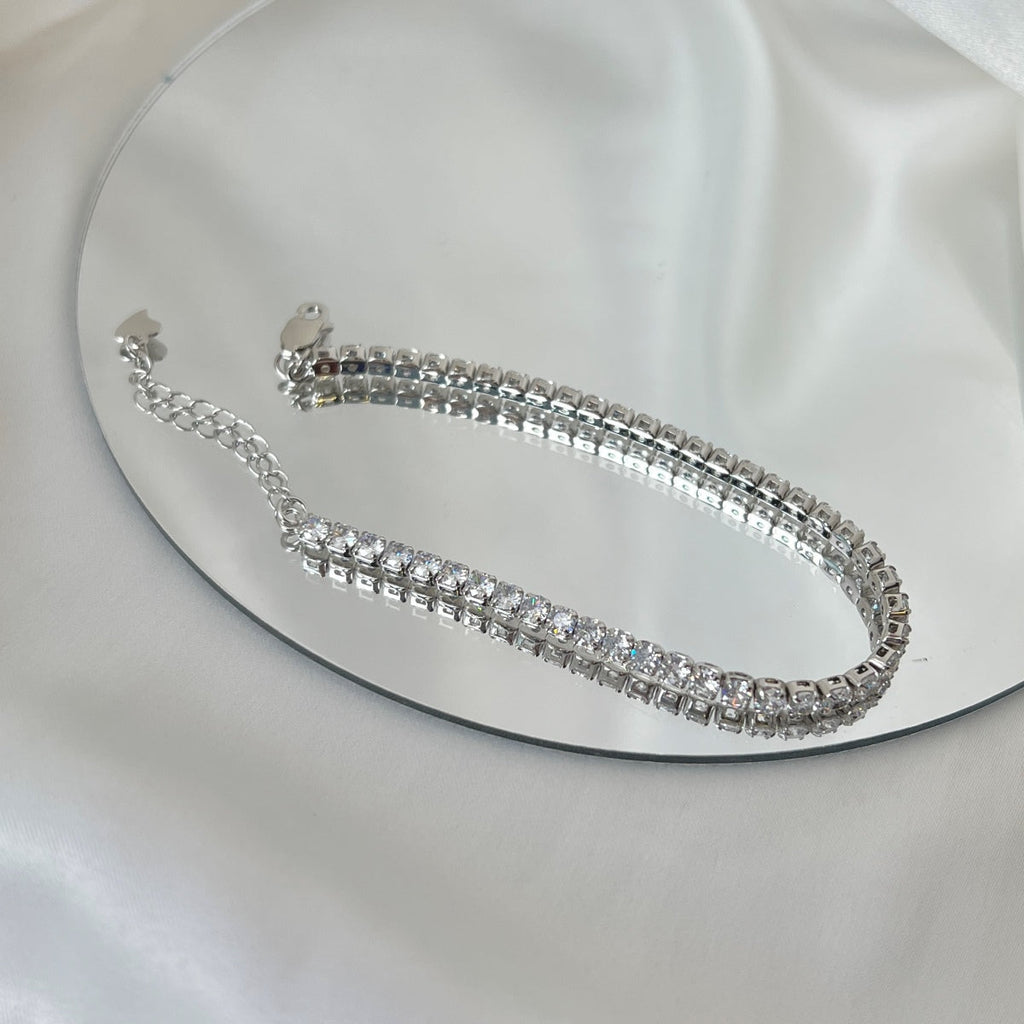 [Clover Jewelry]Funkelndes Armband mit rundem Schliff für jeden Tag