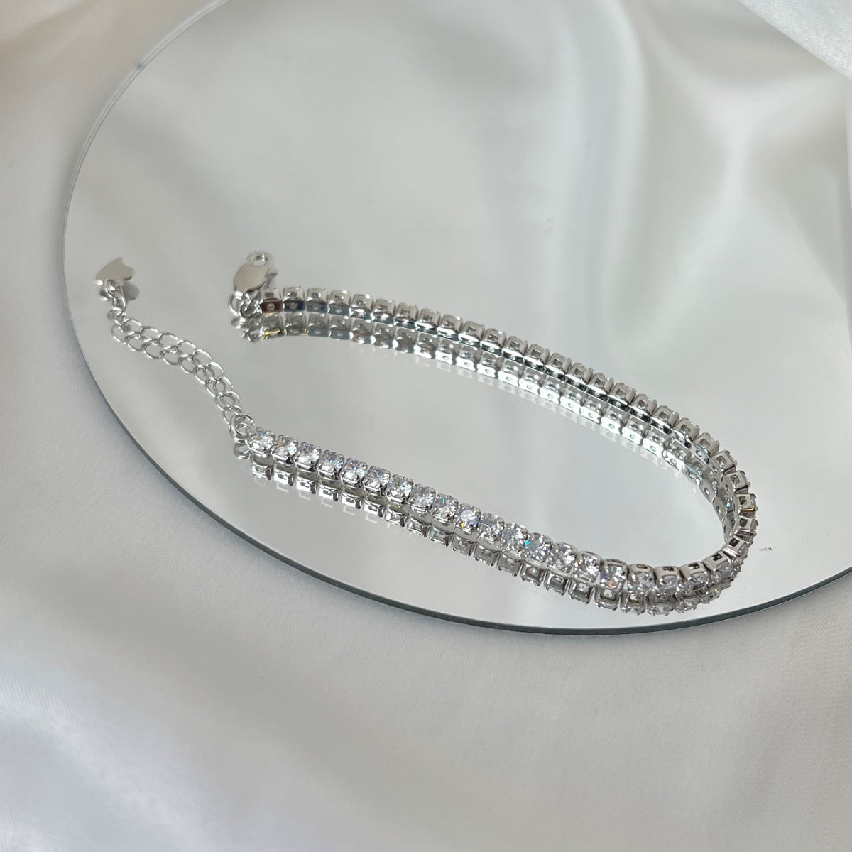 [Clover Jewelry]Funkelndes Armband mit rundem Schliff für jeden Tag