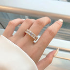 [Clover Jewelry]0.75 Karat Eleganter Tennisring mit Smaragdschliff