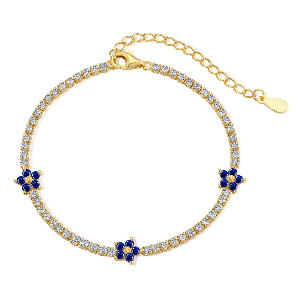 [Clover Schmuck]Funkelndes Tennisarmband in Blumenform