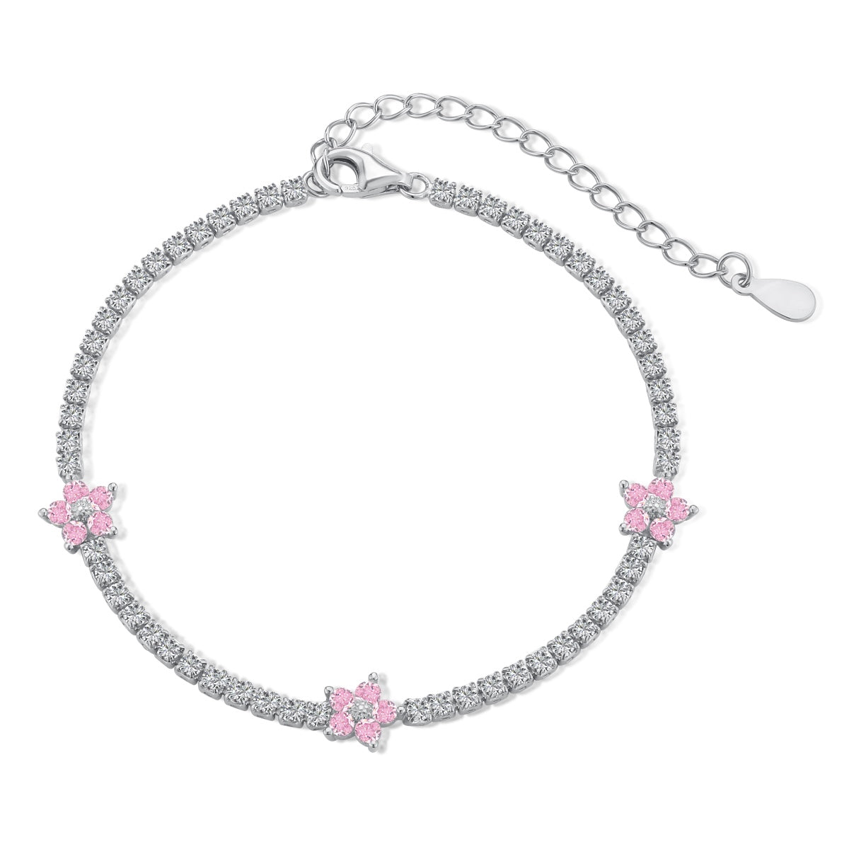 [Clover Schmuck]Funkelndes Tennisarmband in Blumenform