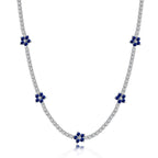 [Clover Jewelry]Luxuriöse bunte Blumen-Tennis-Halskette