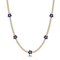[Clover Jewelry]Luxuriöse bunte Blumen-Tennis-Halskette