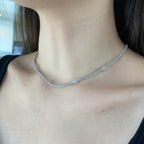 [Clover Jewelry]Luxuriöse bunte Blumen-Tennis-Halskette