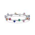 [Clover Jewelry]Radiant Colorful Round Cut Daily Ring