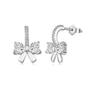 [Clover Jewelry]Exquisite Earrings With Heart-Shaped Bow Design