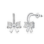 [Clover Jewelry]Exquisite Earrings With Heart-Shaped Bow Design