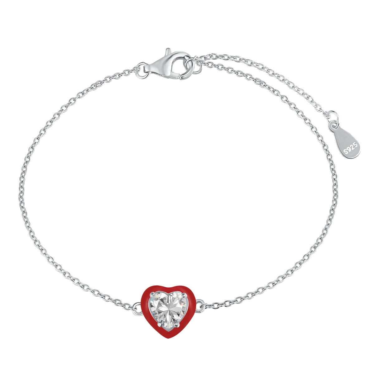 [Clover Jewelry]Funkelndes romantisches Herzform-Liebhaber-Armband