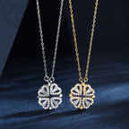 [Clover Schmuck]Verzierte herzförmige Blumenkette