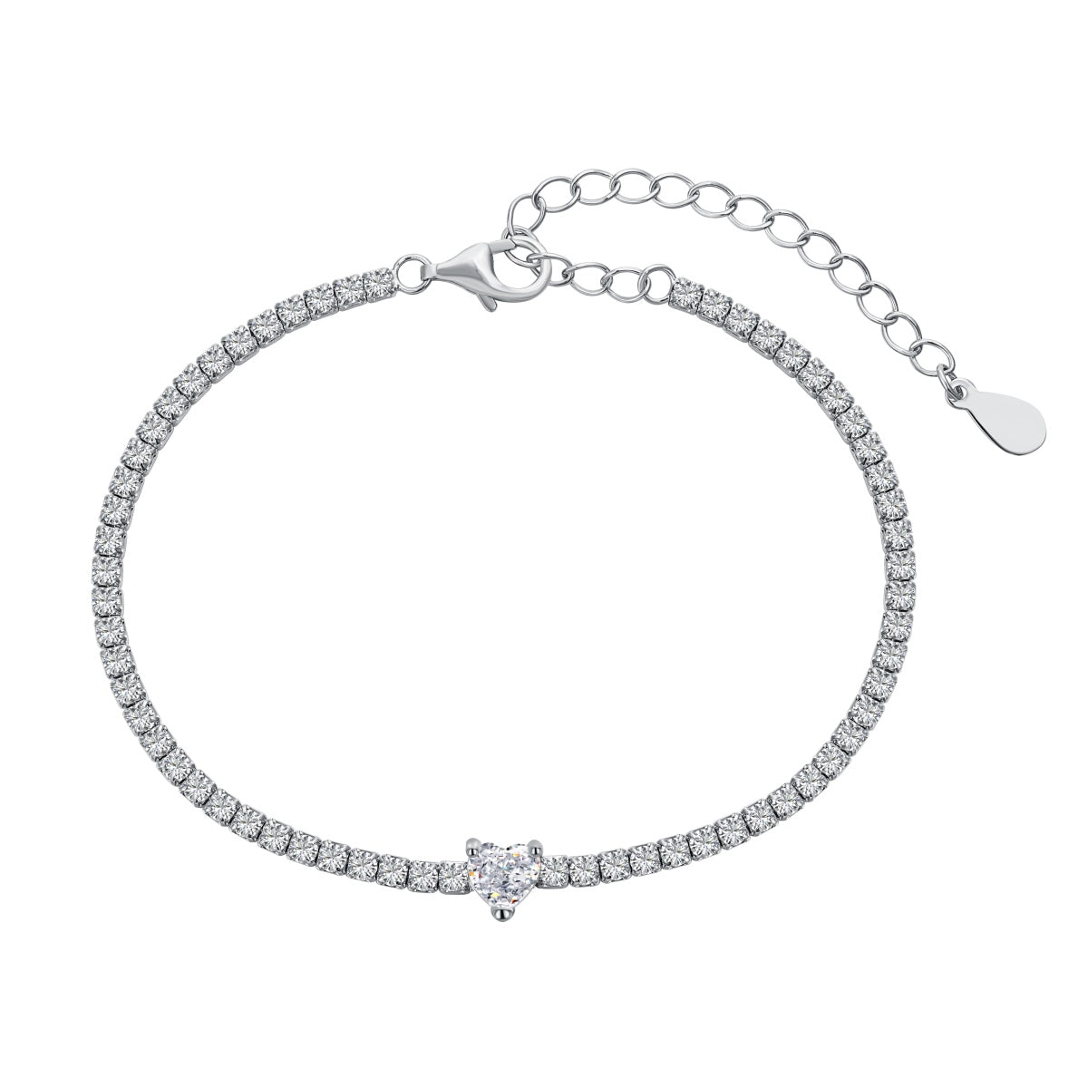 [Clover Jewelry]0,5 Karat Elegantes, romantisches Herzform-Liebhaber-Armband