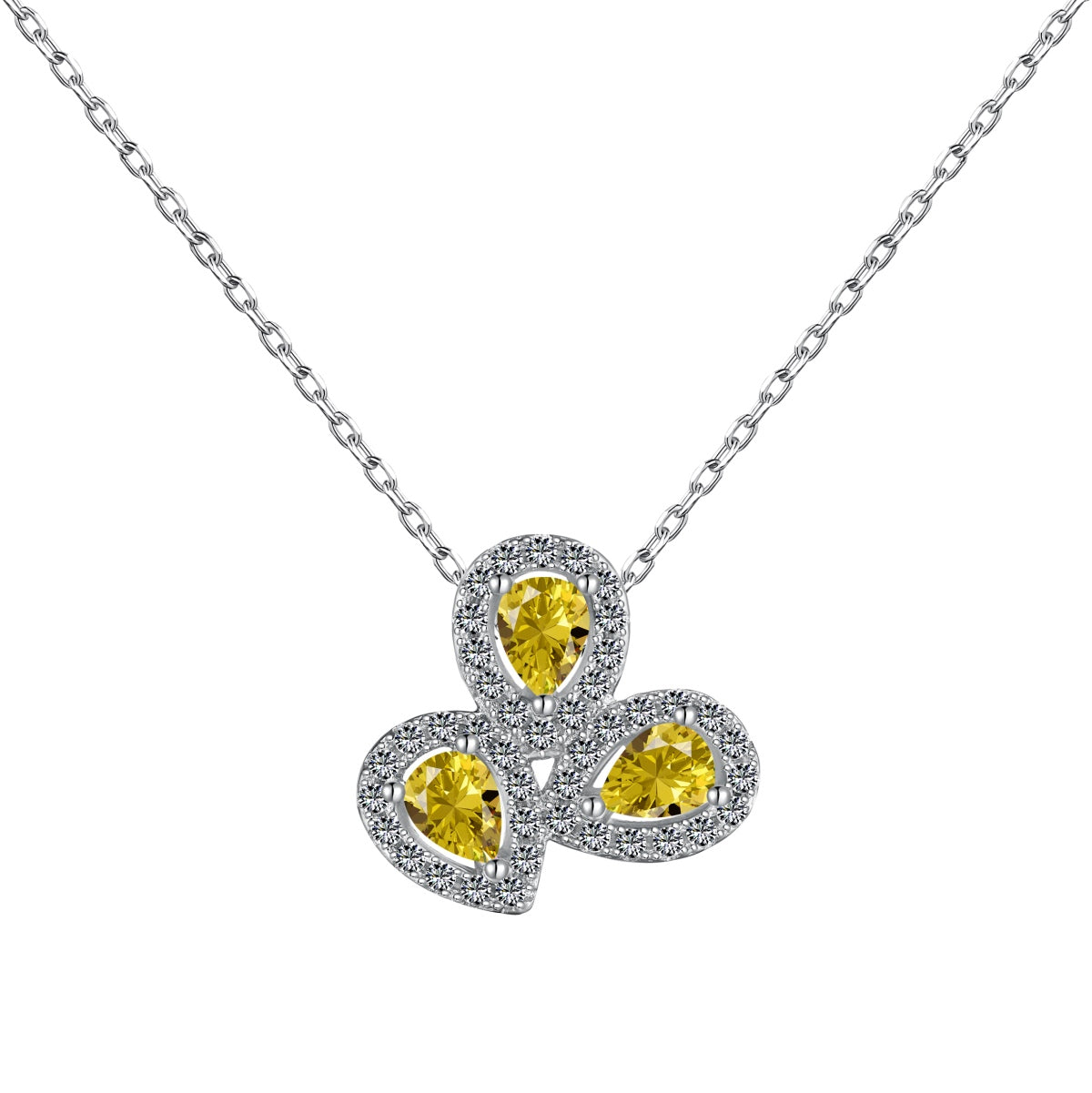 [Clover Jewelry]Elegante Blumenförmige Halskette mit Tropfenschliff