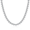[Clover Schmuck]Verzierte Tennis-Halskette mit herzförmigem Schliff