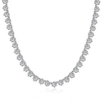 [Clover Schmuck]Verzierte Tennis-Halskette mit herzförmigem Schliff