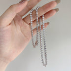[Clover Schmuck]Verzierte Tennis-Halskette mit herzförmigem Schliff