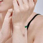 [Clover Jewelry]ラグジュアリースクエアシェイプカラフルネックレス