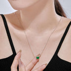 [Clover Jewelry]ラグジュアリースクエアシェイプカラフルネックレス