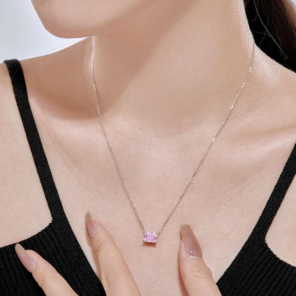 [Clover Jewelry]ラグジュアリースクエアシェイプカラフルネックレス