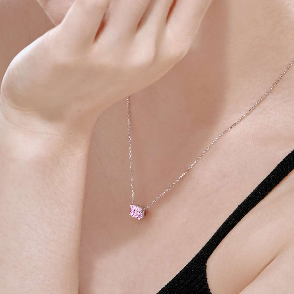 [Clover Jewelry]ラグジュアリースクエアシェイプカラフルネックレス